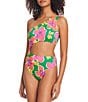 Color:Multi - Image 1 - Super Bloom One Shoulder Cut-Out One Piece Swimsuit