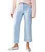 Color:Ultra Pale - Image 1 - The Marine Denim Mid Rise Wide Leg Cropped Pant
