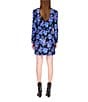 Color:In The Night - Image 2 - The New Wrap Crepe De Chine Floral Print Surplice V-Neck 3/4 Sleeve Mini Dress