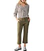 Color:Burnt Olive - Image 3 - Vacation Mid Rise Cropped Flare Pant