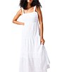 Color:White - Image 3 - Watching Sunset Tiered Square Neck Sleeveless Maxi Dress