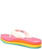 Color:Rainbow - Image 3 - Highland Rainbow Platform Thong Sandals