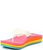Color:Rainbow - Image 4 - Highland Rainbow Platform Thong Sandals