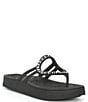 Color:Black - Image 1 - Sunshine Gem Platform Thong Sandals