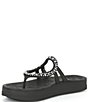 Color:Black - Image 4 - Sunshine Gem Platform Thong Sandals