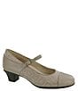 Color:Taupe Snake - Image 1 - Isabel Leather Kitten Heel Mary Jane Pumps