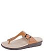 Color:Caramel - Image 3 - Sanibel Leather Thong Wedge Sandals