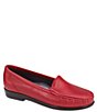 Color:Lipstick Red - Image 1 - Simplify Leather Moccasin Loafers