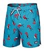 Color:Blue Moon - Image 1 - Oh Buoy Two-In-One Shrimp Print 5#double; Inseam Swim Trunks