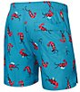 Color:Blue Moon - Image 2 - Oh Buoy Two-In-One Shrimp Print 5#double; Inseam Swim Trunks