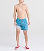 Color:Blue Moon - Image 3 - Oh Buoy Two-In-One Shrimp Print 5#double; Inseam Swim Trunks