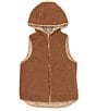 Color:Khaki - Image 2 - Big Boys 8-20 Sleeveless Reversible Vest With Sherpa Lining