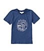 Color:Navy - Image 1 - Little Boys 2T-7 Short Sleeve Big Sur Screen Print Graphic T-Shirt