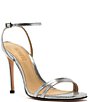 Color:Prata - Image 1 - Altina Embossed Metallic Leather Dress Sandals