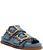 Color:Azul/Summer Jeans - Image 1 - Enola Sporty Casual Bamboo Buckle Denim Slides