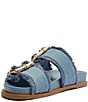 Color:Azul/Summer Jeans - Image 6 - Enola Sporty Casual Bamboo Buckle Denim Slides