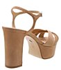 Color:Honey Beige - Image 2 - Keefa Suede Platform Ankle Strap Block Heel Sandals