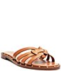 Color:Miele - Image 1 - Phoenix Flat Leather Slide Sandals