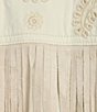 Color:Off White - Image 4 - Embroidered and Fringe Detailed Western Denim Jean Statement Jacket