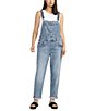 Color:Indigo - Image 1 - Baggy Low Stretch Straight Leg Overalls