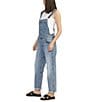 Color:Indigo - Image 3 - Baggy Low Stretch Straight Leg Overalls