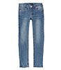 Color:Medium Wash - Image 1 - Big Girls 7-16 5-Pocket Back Pocket Detail Sasha Skinny Denim Jeans