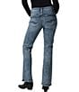 Color:Indigo - Image 2 - Elyse Washed Mid Rise Slim Bootcut Jeans
