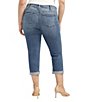 Color:Indigo - Image 2 - Plus Size Elyse Mid Ride Luxe Stretch Raw Rolled Hem Capri Jeans