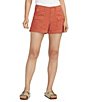 Color:Coral - Image 1 - High Rise Low Stretch Utility Shorts