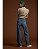 Color:Indigo - Image 4 - Highly Desirable High Rise Wide Leg Trouser Jeans