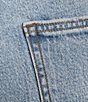 Color:Indigo - Image 4 - Plus Size Stretch Wide-Leg Rolled Hem Cropped Jeans