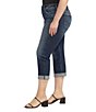 Color:Indigo - Image 3 - Plus Size Suki Mid-Rise Lux Stretch Rolled Hem Curvy Fit Capri Jeans