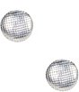 Color:Silver - Image 1 - Silver Lattice Button Clip Earrings