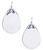 Color:Silver - Image 1 - Sterling Silver Smooth Tear Drop Earrings