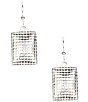 Color:Silver - Image 1 - Sterling Silver Lattice Square Drop Earrings