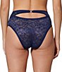 Color:Midnight - Image 2 - Thelma Decorative Sheer Lace High Waisted Retro Brief Panty