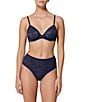 Color:Midnight - Image 3 - Thelma Decorative Sheer Lace High Waisted Retro Brief Panty