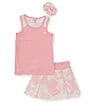 Color:Prism Pink White - Image 1 - Big Girls 5-12 Short Sleeve Tie Dye Tennis Tank & Skort 2-Piece Set