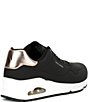 Color:Black/Rose Gold - Image 2 - Street Uno Shimmer Away Metallic Heel Tab Sneakers