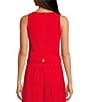 Color:Red - Image 2 - Cowl Neck Coordinating Sleeveless Top