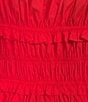 Color:Red - Image 3 - Smocked Square Neck Sleeveless Midi Dress