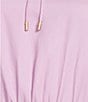 Color:Lavender - Image 3 - Split Tie Neck 3/4 Sleeve Tiered Ruffle Maxi Dress
