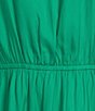 Color:Kelly Green - Image 3 - Split Tie Neck 3/4 Sleeve Tiered Ruffle Maxi Dress