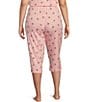 Color:Bees and Honey - Image 2 - Plus Size Knit Bees & Honey Drawstring Tie Coordinating Capri Sleep Pants