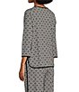 Color:Black/White Tile - Image 6 - Tile Print Scoop Neck 3/4 Sleeve Knit Coordinating Sleep Shirt