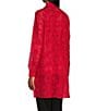 Color:Rich Red - Image 3 - Slim Factor by Investments Long Sleeve Point Collar Button Front Tunic