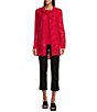 Color:Rich Red - Image 4 - Slim Factor by Investments Long Sleeve Point Collar Button Front Tunic