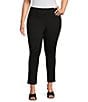 Color:Black - Image 1 - Slim Factor by Investments Plus Size Ponte Knit No-Waist Ankle Pants