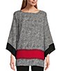Color:Ombre Border - Image 1 - Slim Factor by Investments Round Neck 3/4 Angled Sleeve Blouse