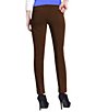 Color:Chocolate - Image 2 - Slimsation® by Multiples Flat Front Straight Leg Pull-On Ankle Pants